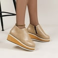 thumbnail image 1 of Kayannuo Shoes for Women Fall Women Retro Flat Bottom Shoes Casual Boots Plus Size Slip On Double Zipper Shoes, 1 of 7