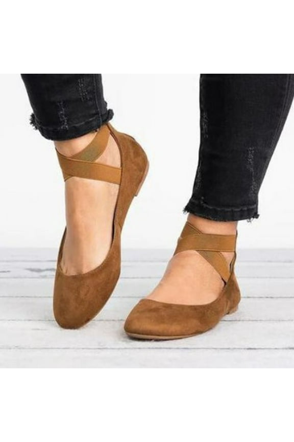 Shoes for Women Fall Women's Solid Color Asakuchi Elastic Band Dance Fashion Flat Shoes