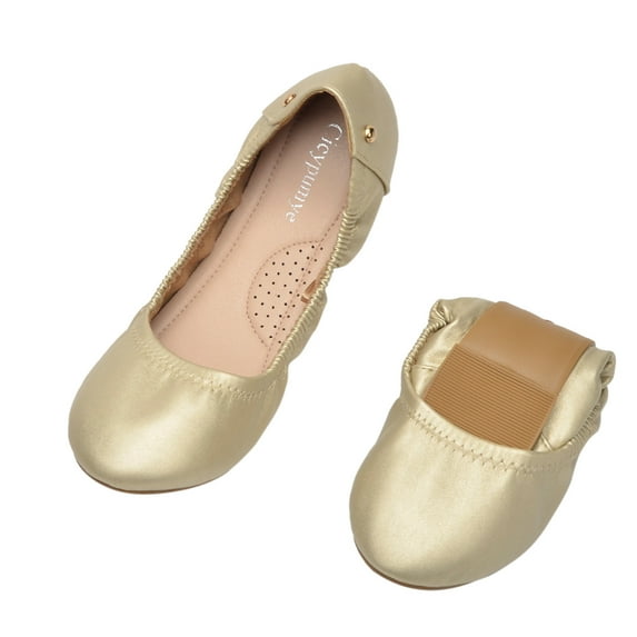 Kayannuo Shoes for Women Fall Fashion Women Ladies Round Toe Flat Metal-Knot Leisure Comfortable Chicken Rolls Curved Shoes