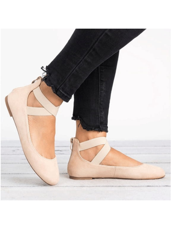 Shoes for Women Fall Women's Solid Color Asakuchi Elastic Band Dance Fashion Flat Shoes