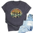 thumbnail image 1 of Kayannuo Short Sleeve Womens Tops Graphic Tees Women Valentine's Day 1964 Vintage Shirt For Women 60th Birthday Gifts 1964 Birthday Gifts Idea Retro Short Sleevel T Shirts Party Tops Tees, 1 of 4