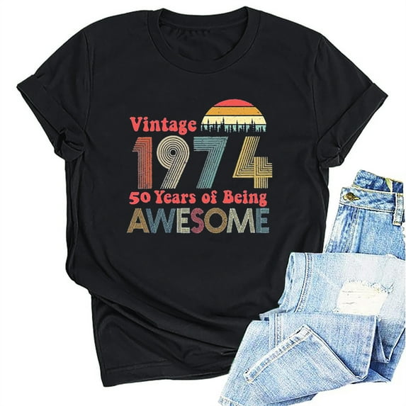 Kayannuo Short Sleeve Womens Tops Graphic Tees Women Valentine's Day 1964 Vintage Shirt For Women 60th Birthday Gifts 1964 Birthday Gifts Idea Retro Short Sleevel T Shirts Party Tops Tees
