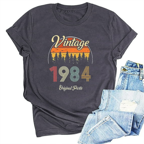 Kayannuo Short Sleeve Womens Tops Clearance Graphic Tees Women Valentine's Day 1964 Vintage Shirt For Women 60th Birthday Gifts 1964 Birthday Gifts Idea Retro Short Sleevel T Shirts Party Tops Tees