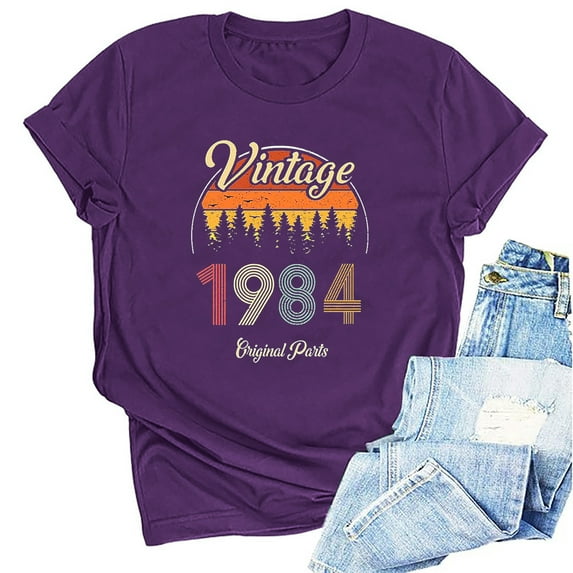 Kayannuo Short Sleeve Womens Tops Clearance Graphic Tees Women Valentine's Day 1964 Vintage Shirt For Women 60th Birthday Gifts 1964 Birthday Gifts Idea Retro Short Sleevel T Shirts Party Tops Tees