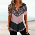 thumbnail image 1 of Kayannuo Short Sleeve Womens Tops Clearance Graphic Tees Women Valentine's Day Fashion Womens Casual Printed V Neck Short Sleeve Buttons Tops Loose Blouses, 1 of 5