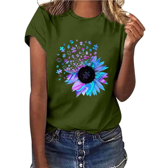 Kayannuo Short Sleeve Womens Tops Graphic Tees Women Valentine's Day Women Casual Letter Printing Short Sleeves Loose T-Shirt Blouse Tops