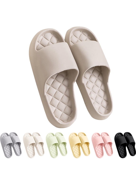 Shower Shoes for Women and Men Massage Slide Sandals Soft Cushioned Anti-Slip Pool Slides Comfort Arch Support Quick Drying Shower Shoes with Drain Holes Bathroom Slides Slippers