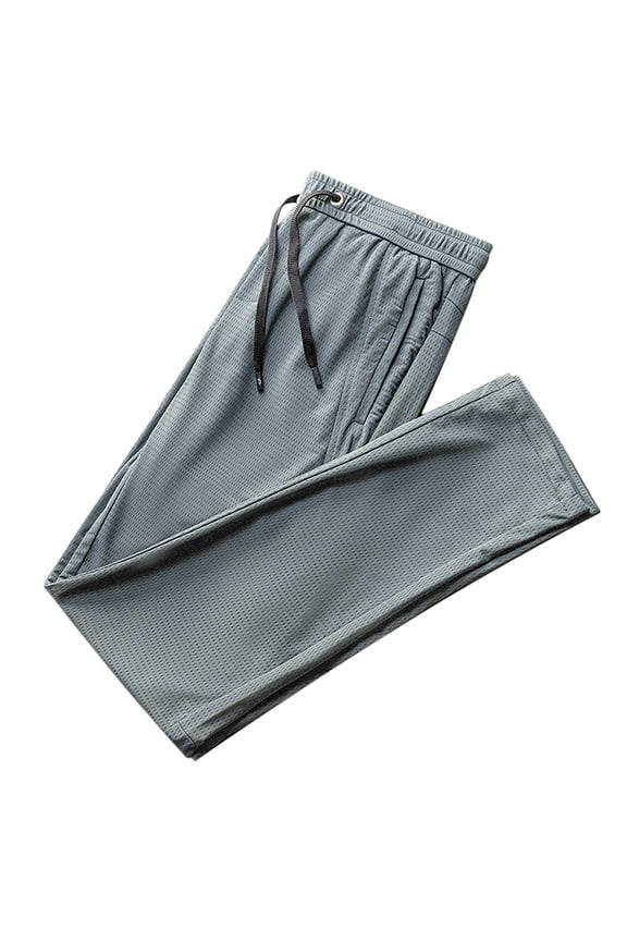 Sweat Pants for Men Spring Men Ice Silk Fitness Running Stretch Yoga Pant Soft Men's Cotton Yoga Sweatpants Gray