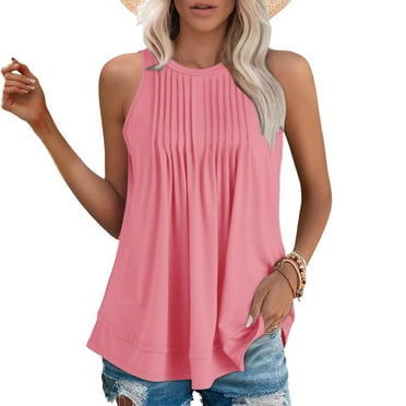 Kayannuo Tank Top for Women Summer Womens Tops Womens Tank Summer Sleeveless Round-Neck Casual Blouse