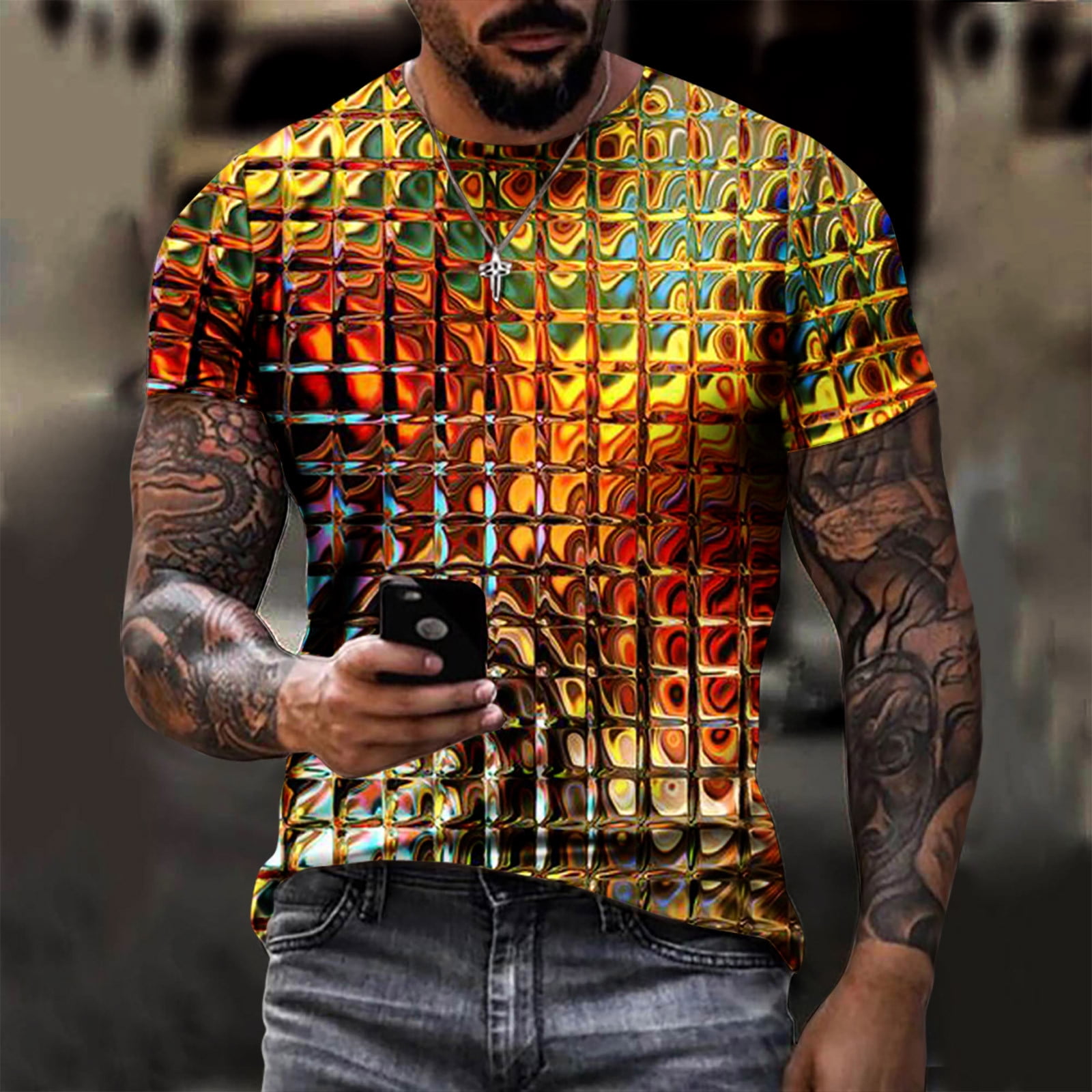Kayannuo Tee Shirts for Men Clearance Shirts for Men Valentine's Day ...