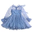 thumbnail image 1 of Kayannuo Toddler Dress Winter Fall Dresses Toddler Baby Girl Fashion Long Sleeved Polka Dot Print Princess Mesh Dress Girls Skirt,Blue, 1 of 2