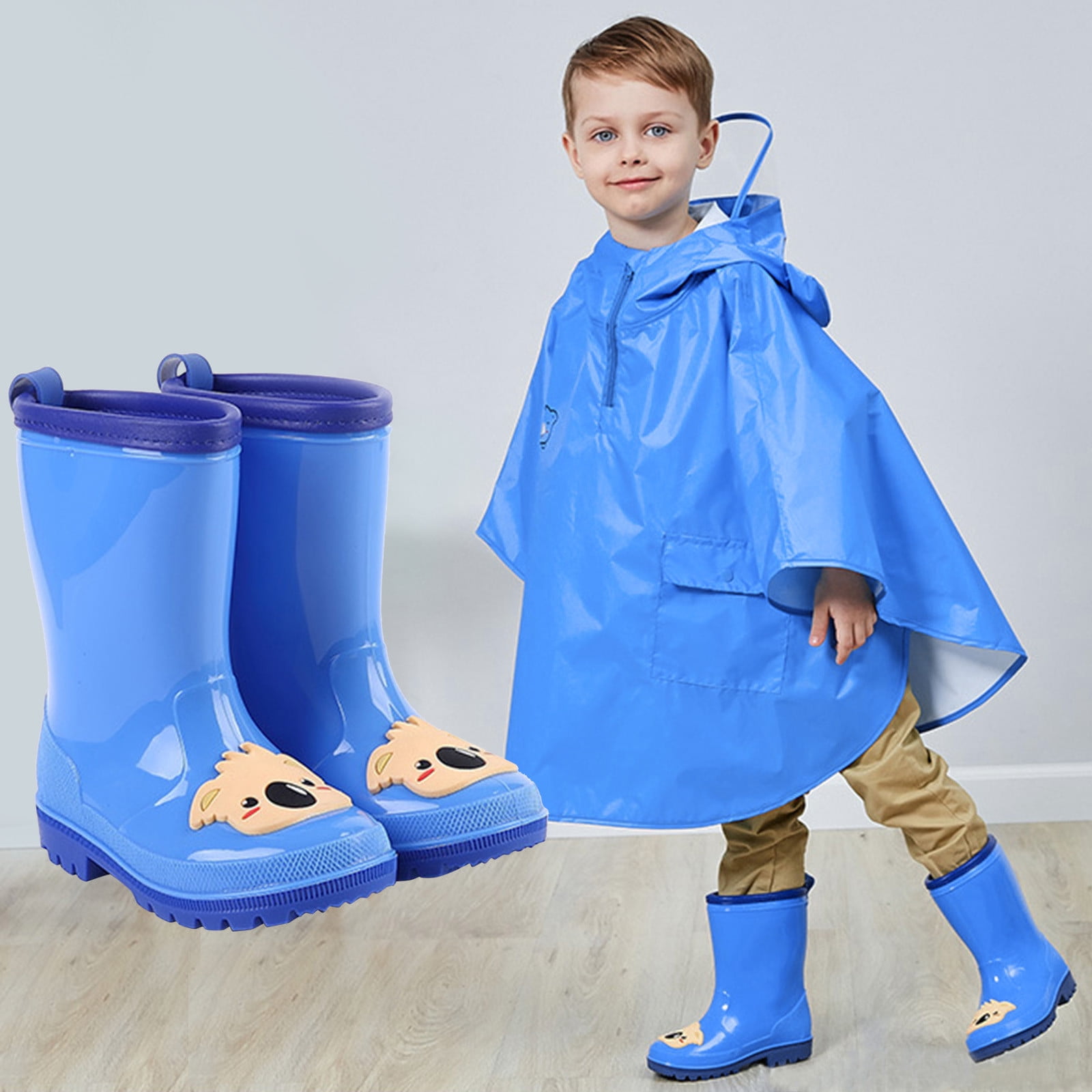 Kayannuo Toddler Rain Boots Clearance Kids Rain Boots Toddler Infant Kids Boys Girls Rubber Rain
