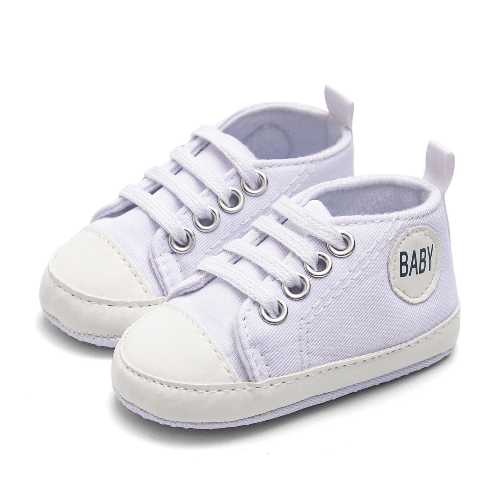 Kayannuo Toddler Shoes for Girls Clearance Baby Shoes Newborn Infant Baby Boys Girls Sandals Solid Canvas Anti-slip Soft Shoes (0-3 Months)