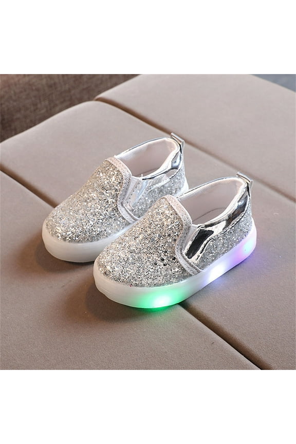 Toddler Shoes for Girls Kids Light-Up Sneakers Glow in Dark Athletic Shoes for Nighttime Safety