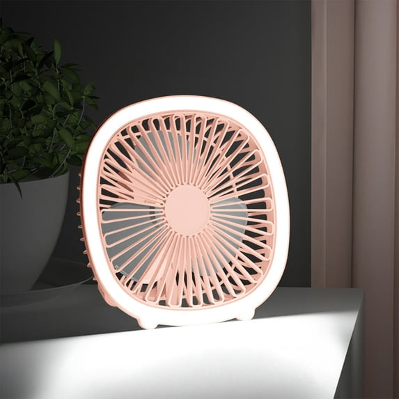 Kayannuo USB Rechargeable Small Ceiling Fan Portable Dimmable Outdoor Indoor Hanging Fan Desktop Night Light Mini Multi-Function Fan Light