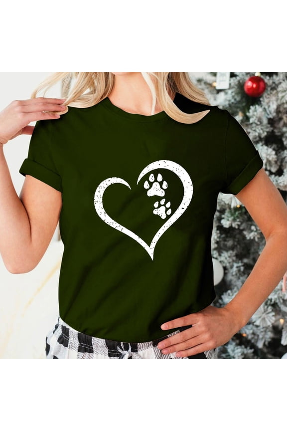 Valentine's Day Womens Graphic Tees Love Heart Printed Womens T Shirts Womens Work Tops Girls Short Sleeve Out Blouse Letter Print Gift Shirt T-Shirt Tops