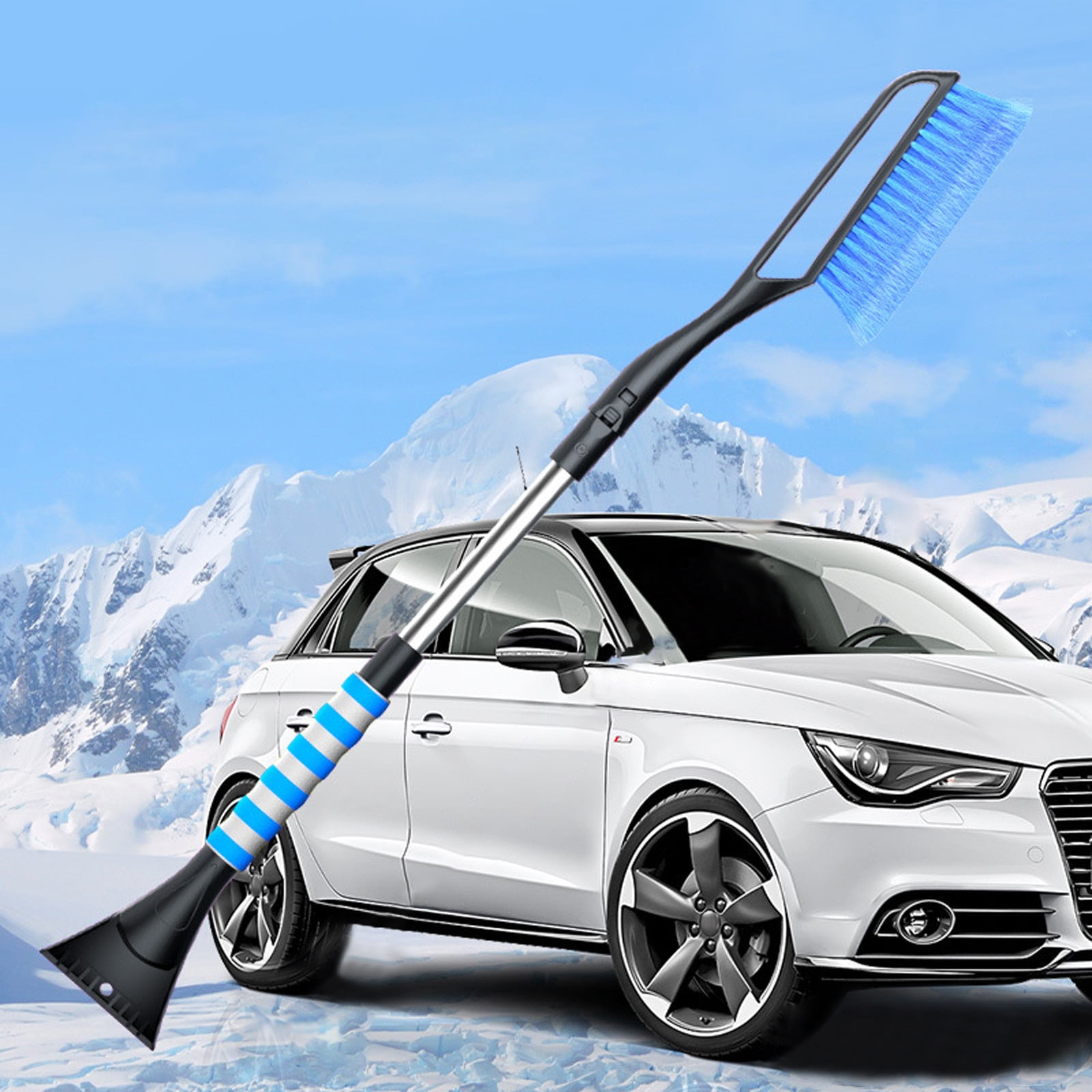 Genuine Audi Ice Scraper with Snow Brush and Telescoping Handle