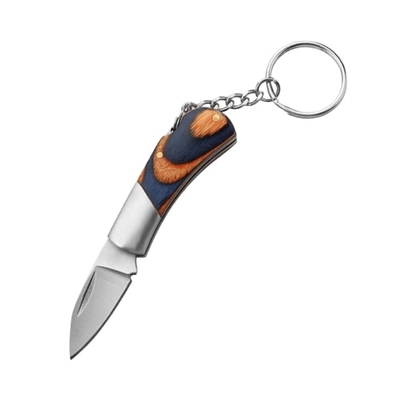 Kayannuo Valentines Day Decorations Home Decor Outdoor Folding Knife Tactics Camping Boutique Color Wooden Handle Mini Knife Keychain Sharp Stainless Steel Knife