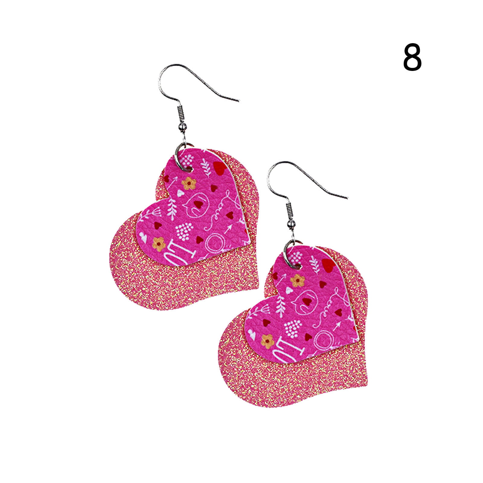 Valentine’s Day Hearts Faux Leather Earrings