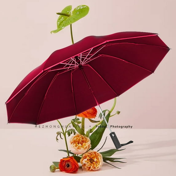 Kayannuo Valentines Day Gifts Compact Travel Umbrella Windproof Stick Umbrella Protection Umbrella 10 Rib Steel Umbrella Stand