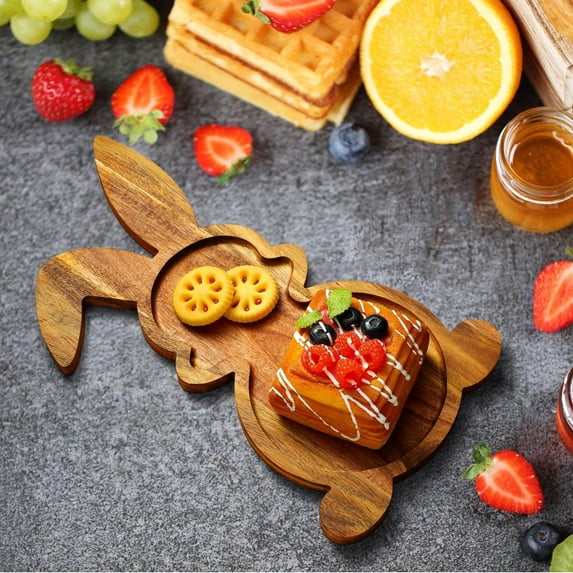Kayannuo Cute Wooden Tray Kitchen Cheese Board Easter Wooden Tray Home Decor