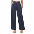 thumbnail image 1 of Kayannuo Wide-leg Girls' Pants Girls Uniform Pants Kids High Waisted Wide Leg Pants Casual Trousers With Pockets Navy,13 Years, 1 of 5