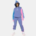 thumbnail image 1 of Kayannuo Women Pants suits Sweatpants Women Christmas Women Pachwork Hooded Long Sleeve Dinosaur Sweatshirt Set Long Pants Suit Purple, 1 of 5