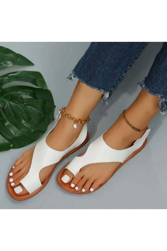 Women's Sandals Womens Flat Sandals Womens Summer Fashion Casual Solid Color Breathable Flip Flops Sandals Gifts for Women