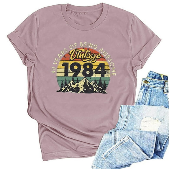 Kayannuo Womens Blouses Clearance Short Sleeve T Shirts for Women Valentine's Day 1964 Vintage Shirt For Women 60th Birthday Gifts 1964 Birthday Gifts Idea Retro Short Sleevel T Shirts Party Tops Tees