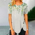thumbnail image 1 of Kayannuo Womens Blouses Short Sleeve T Shirts for Women Valentine's Day Women's Fashion Printed Loose T-shirt Buttons Short Sleeves Blouse Round-Neck Casual Tops, 1 of 5