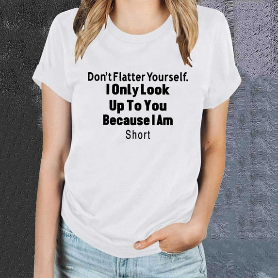 Kayannuo Womens Blouses Short Sleeve T Shirts for Women Valentine's Day Women's Letter Printed Short Sleeved Top