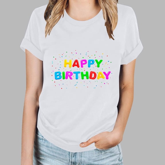 Kayannuo Womens Blouses Short Sleeve T Shirts for Women Valentine's Day Women's Casual Round-Neck Printed T-Shirt Loose Short Sleeve Tops Blouse