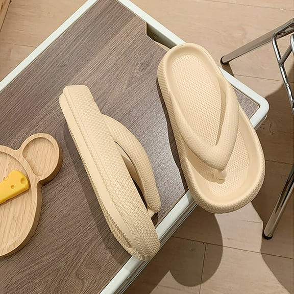 Kayannuo Womens Sandals Flip Flops for Women Flip-flops Women's Summer Loose Thick Bottom EVA High Elastic Rubber And Plastic Leisure Beach Flip-flops