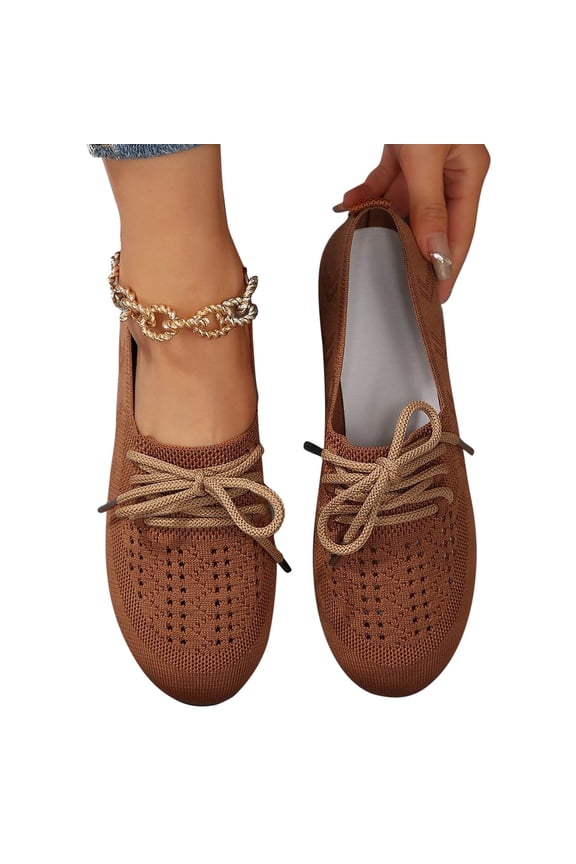 Womens Shoes Summer Womens Fashion Flat Round Toe Weave Shallow Cut Hollow Breathable Sleeve Sole Work Shoes