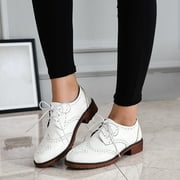 Kayannuo Womens Shoes Summer Womens Fashion Women's Classic Oxfords Lace Up Business Formal Brogue Dress Shoes