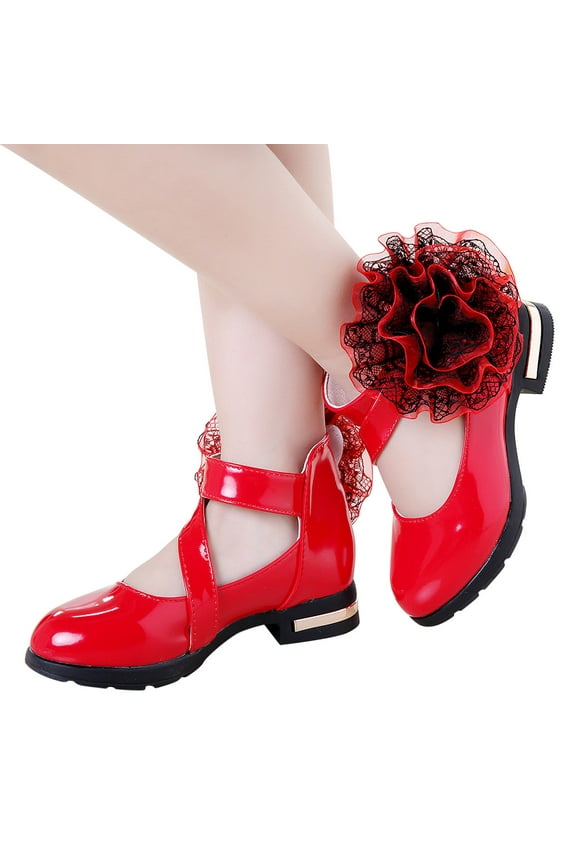 Womens Shoes Summer Womens Fashion Fall Princess Soft Sole Middle School Students' Black Performance Shoes (27)