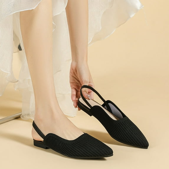 Kayannuo Womens Shoes Summer Womens Fashion Women Knitting Fabric Flats Slingbacks Comfort Walking Work Shoes