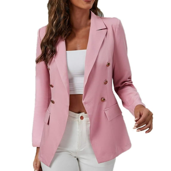 Kayannuo Womens Suit Jacket Floral Blazer Clearance Fall Print Blazers for Women Business Casual Fashion Miss Long Sleeve Solid Turndown Collar Button Tops Work Blouse