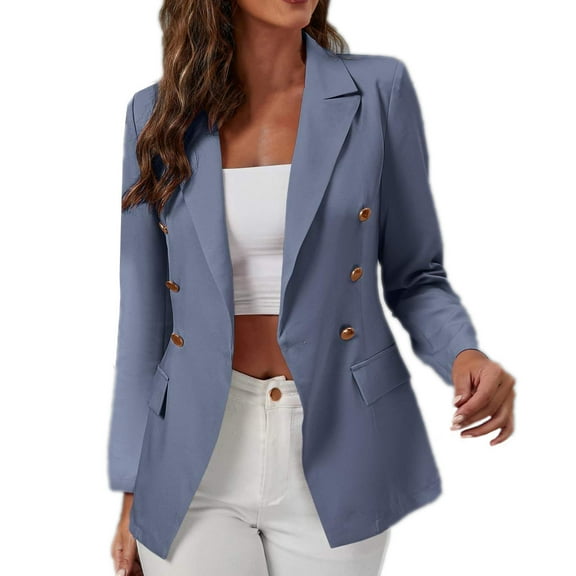 Kayannuo Womens Suit Jacket Floral Blazer Fall Print Blazers for Women Business Casual Fashion Miss Long Sleeve Solid Turndown Collar Button Tops Work Blouse