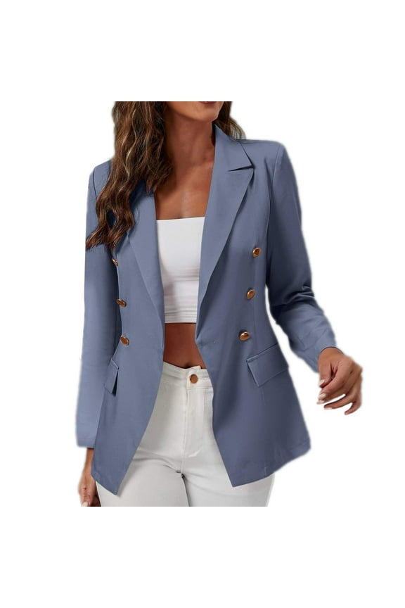 Womens Suit Jacket Floral Blazer Fall Print Blazers for Women Business Casual Fashion Miss Long Sleeve Solid Turndown Collar Button Tops Work Blouse