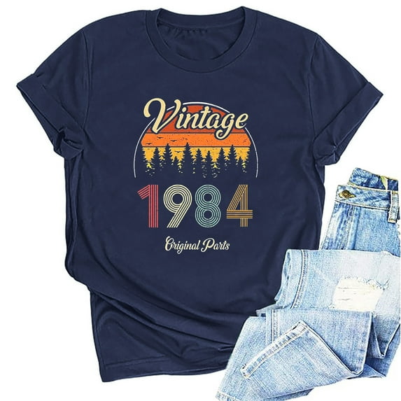 Kayannuo Womens Tops Shirts for Women Valentine's Day 1964 Vintage Shirt For Women 60th Birthday Gifts 1964 Birthday Gifts Idea Retro Short Sleevel T Shirts Party Tops Funny Tees