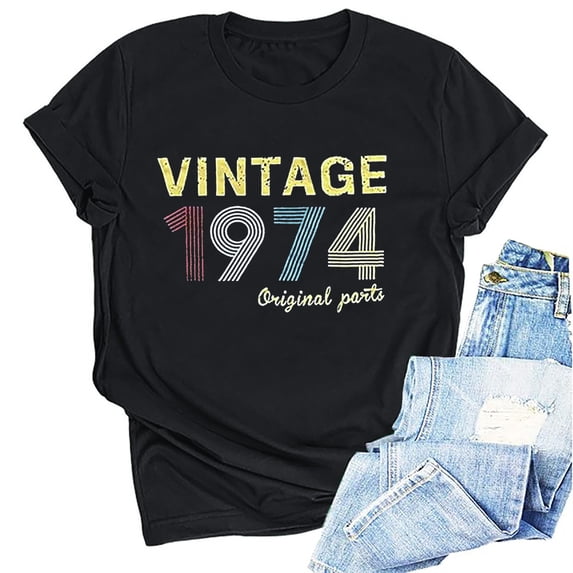 Kayannuo Womens Tops Shirts for Women Valentine's Day 1964 Vintage Shirt For Women 60th Birthday Gifts 1964 Birthday Gifts Idea Retro Short Sleevel T Shirts Party Tops Funny Tees