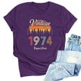 thumbnail image 1 of Kayannuo Womens Tops Shirts for Women Valentine's Day 1974 Vintage Shirt For Women 50th Birthday Gifts 1974 Birthday Gifts Idea Retro Short Sleevel T Shirts Party Tops Funny Tees, 1 of 4