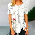 thumbnail image 1 of Kayannuo Womens Tops Shirts for Women Valentine's Day Women's Fashion Printed Loose T-shirt Buttons Short Sleeves Blouse Round-Neck Casual Tops, 1 of 5