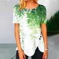 thumbnail image 1 of Kayannuo Womens Tops Shirts for Women Valentine's Day Women's Fashion Printed Loose T-shirt Buttons Short Sleeves Blouse Round-Neck Casual Tops, 1 of 5