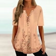 thumbnail image 1 of Kayannuo Womens Tops Shirts for Women Valentine's Day Women's Fashion V-neck Print Casual Loose Short Sleeve Top Short Sleeve V-neck Top/Shirt, 1 of 5