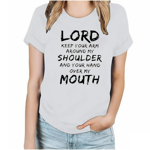 Kayannuo Womens Tops Shirts for Women Valentine's Day Women's Casual Fashion Printed Short Sleeve Round Neck T-Shirt Top