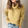 thumbnail image 1 of Kayannuo Womens Tops Long Sleeve Fall Women's Turtleneck Knitted Jumper Sweater Long Sleeve Elegant Casual Tops, 1 of 6
