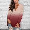 thumbnail image 1 of Kayannuo Womens Tops Long Sleeve Fall Women's V Neck T Shirts Casual Gradient Tops Blouse Tunic Long Sleeve Fit Tees, 1 of 7