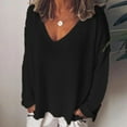 thumbnail image 1 of Kayannuo Womens Tops Long Sleeve Fall Women's Casual V-Neck Solid Long-sleeved T-Shirt Gegular Blouse Pullover Tops, 1 of 4
